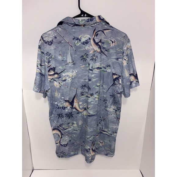 Polo Ralph Lauren Performance Fishing Marlin Palm Print Golf Polo Shirt‎ Men's - Picture 5 of 6